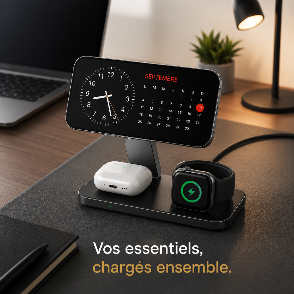 Station de charge 3-en-1 pliable