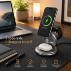 Chargeur pliable rotatif 3-en-1