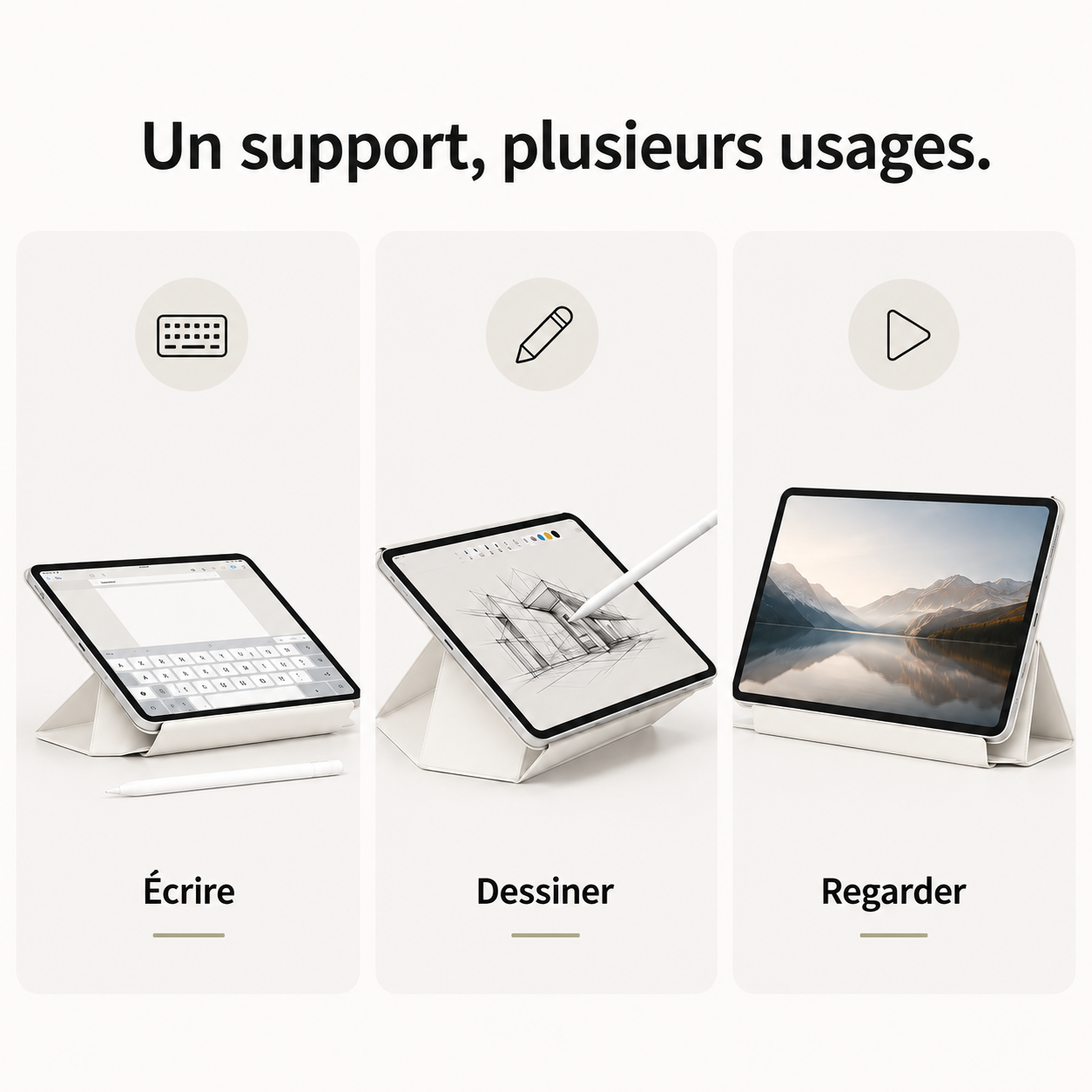 Étui iPad magnétique pliable