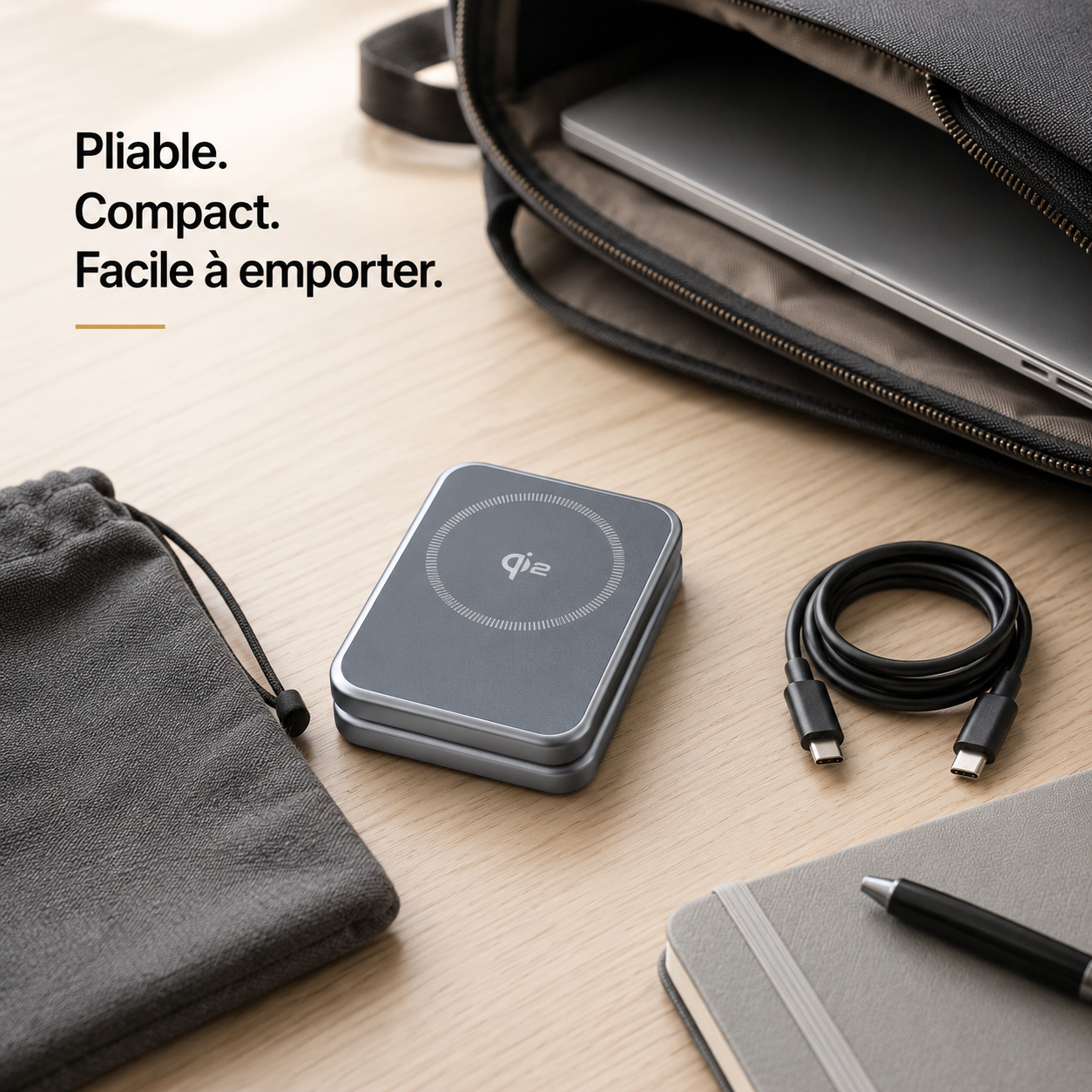 Chargeur pliable compact 3-en-1