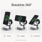 Chargeur pliable rotatif 3-en-1