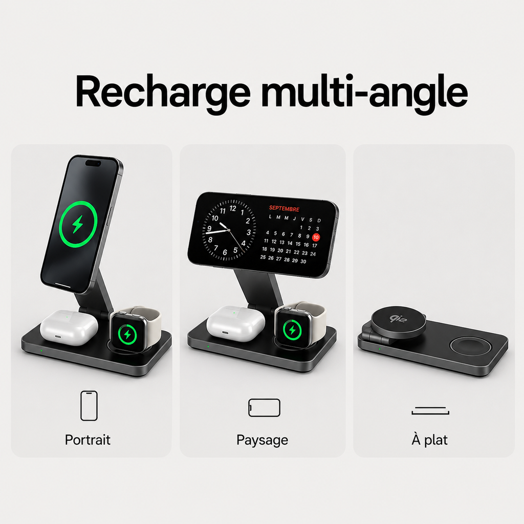 Station de charge 3-en-1 pliable