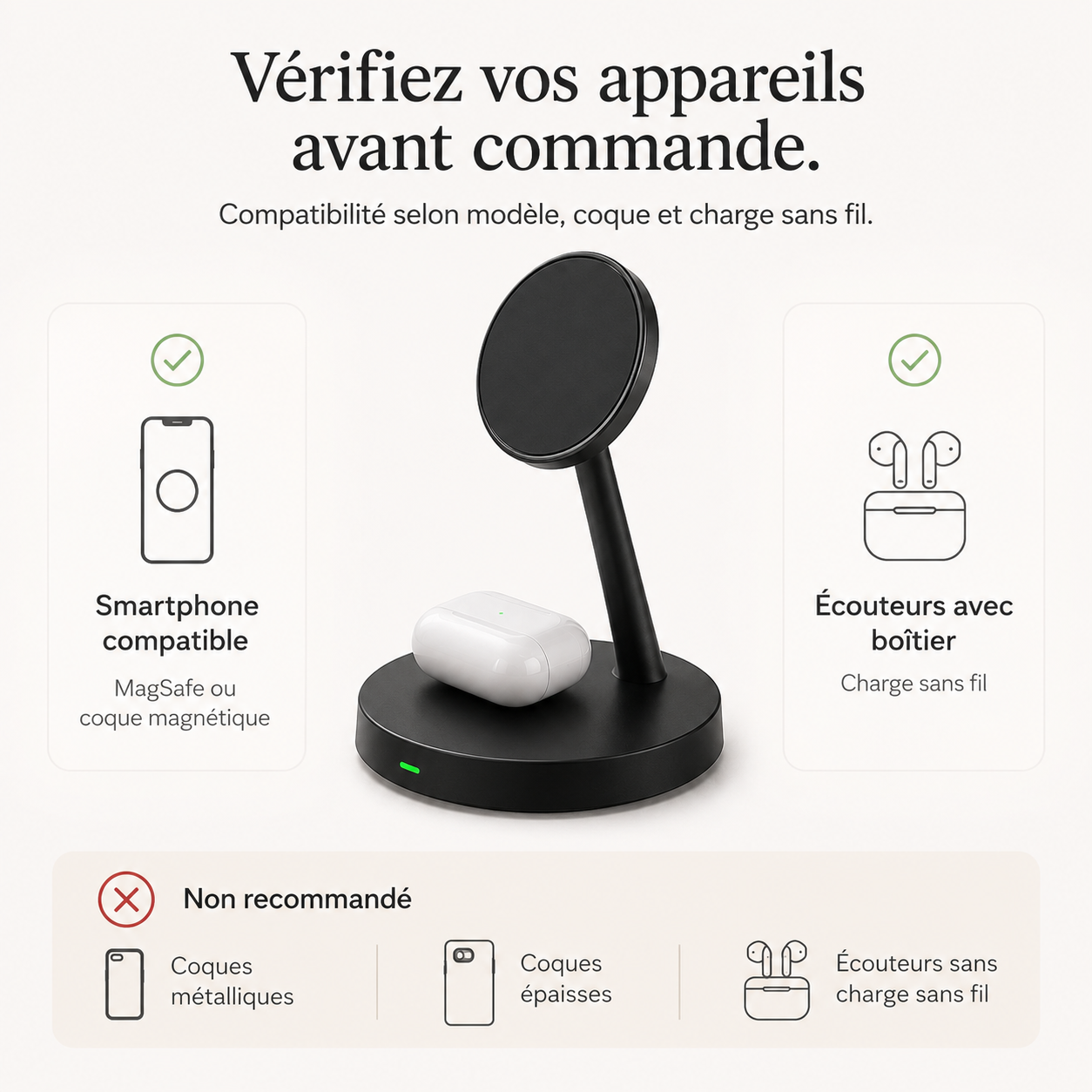 Station de charge 2-en-1