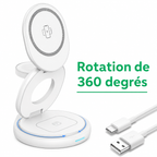 Chargeur pliable rotatif 3-en-1